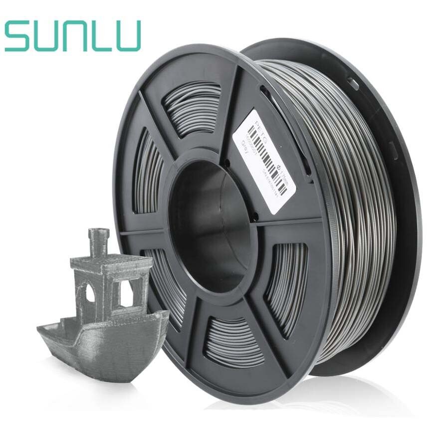 Filamento SUNLU PETG 1,75mm 1KG Anycubic 100% sin burbujas 3D filamento Anycubic Mateial para PenGood 3d para impresión Pedant Lamshape: PETG-GREY