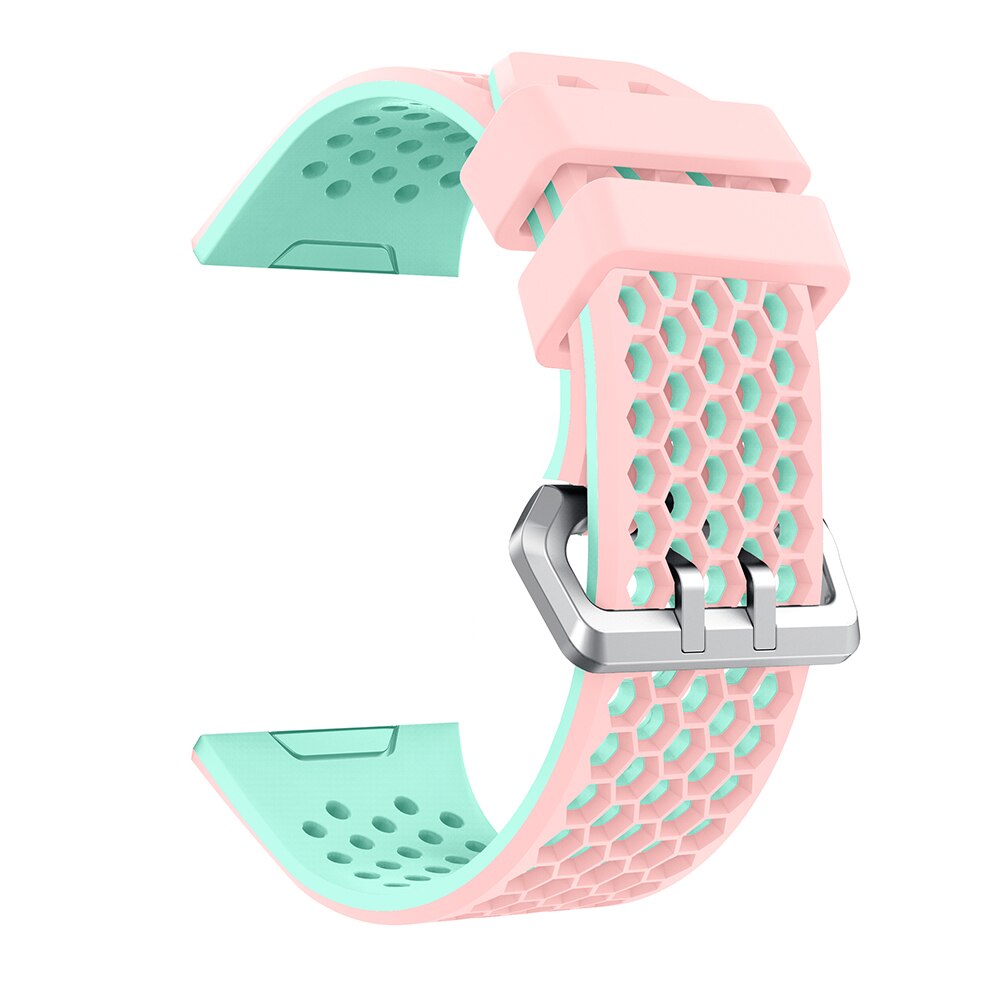 YAYUU Silicone Wrist Strap For Fitbit Ionic Smart Watch Band Breathable Replacement Watch Strap For Fitbit Ionic Bracelet: Pink and mint green