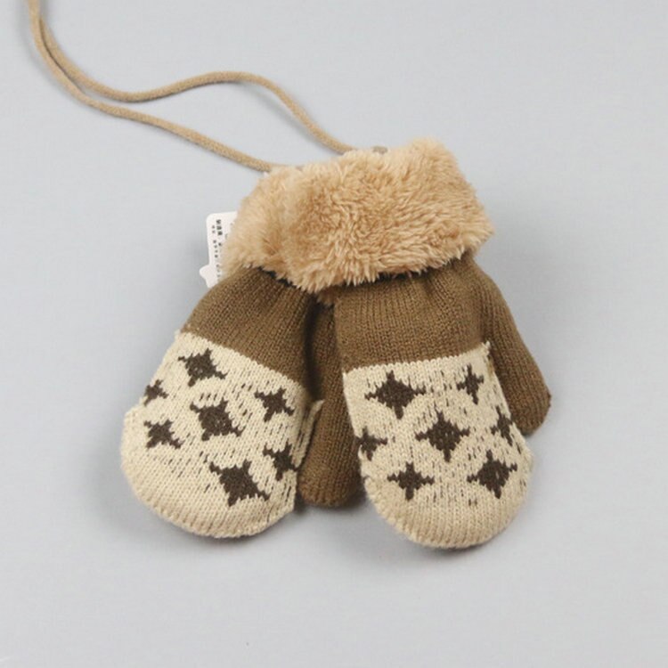 Baby Handschuhe Volle Finger Junge Mädchen Handschuh Kleinkind Baumwolle betroffen Blatt Winter Warme Handschuhe Kleinkinder Gestrickte Fäustlinge für 1-4Y Baby