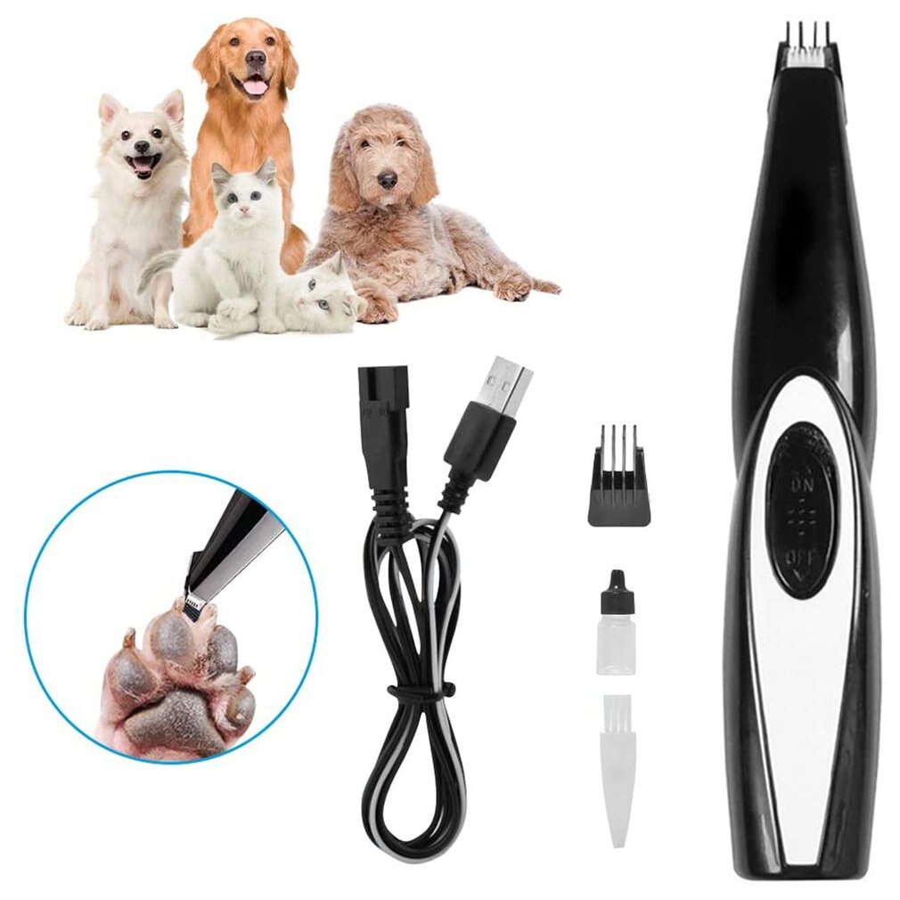 Elektrische tondeuse voor honden, hondentrimmer, usb-oplaadbaar, geluidsarm, krachtige motor voor kleine katten en honden
