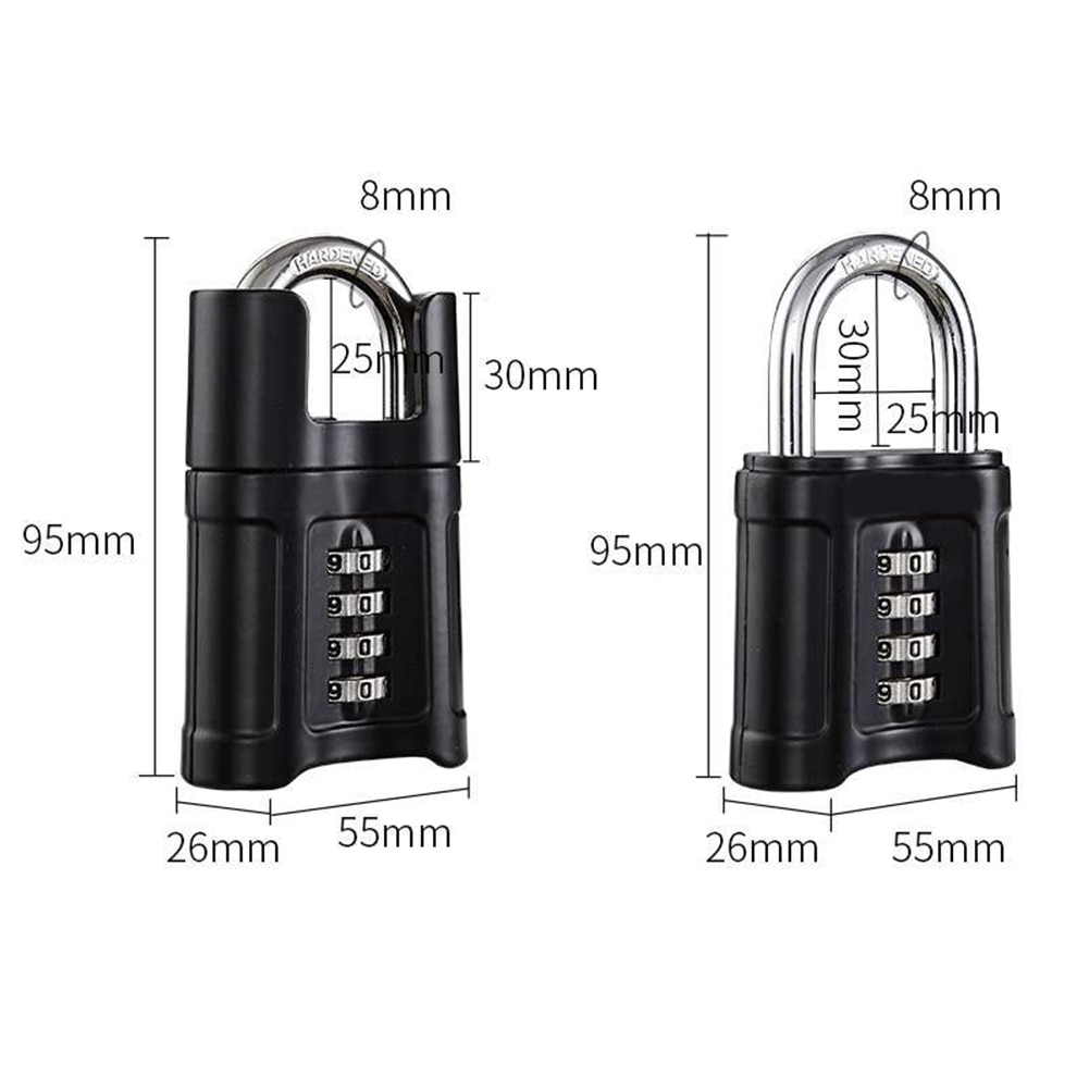 Tamper-proof Waterproof Four-digit Password Combination Code Lock Door Padlock