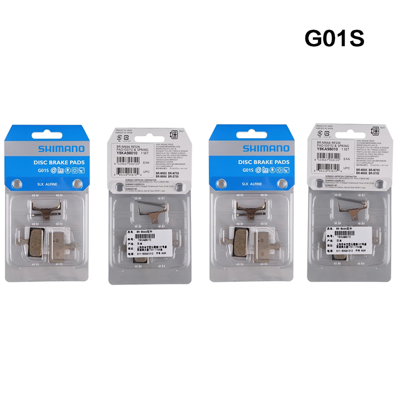 Plaquettes de frein à disque en résine G01S, pour vtt, pour Shimano M6000 SLX M7000 Deore XT M8000 M615 M666 M675 M785 RS785 R517, 1/2/4 paires: 4 pairs box