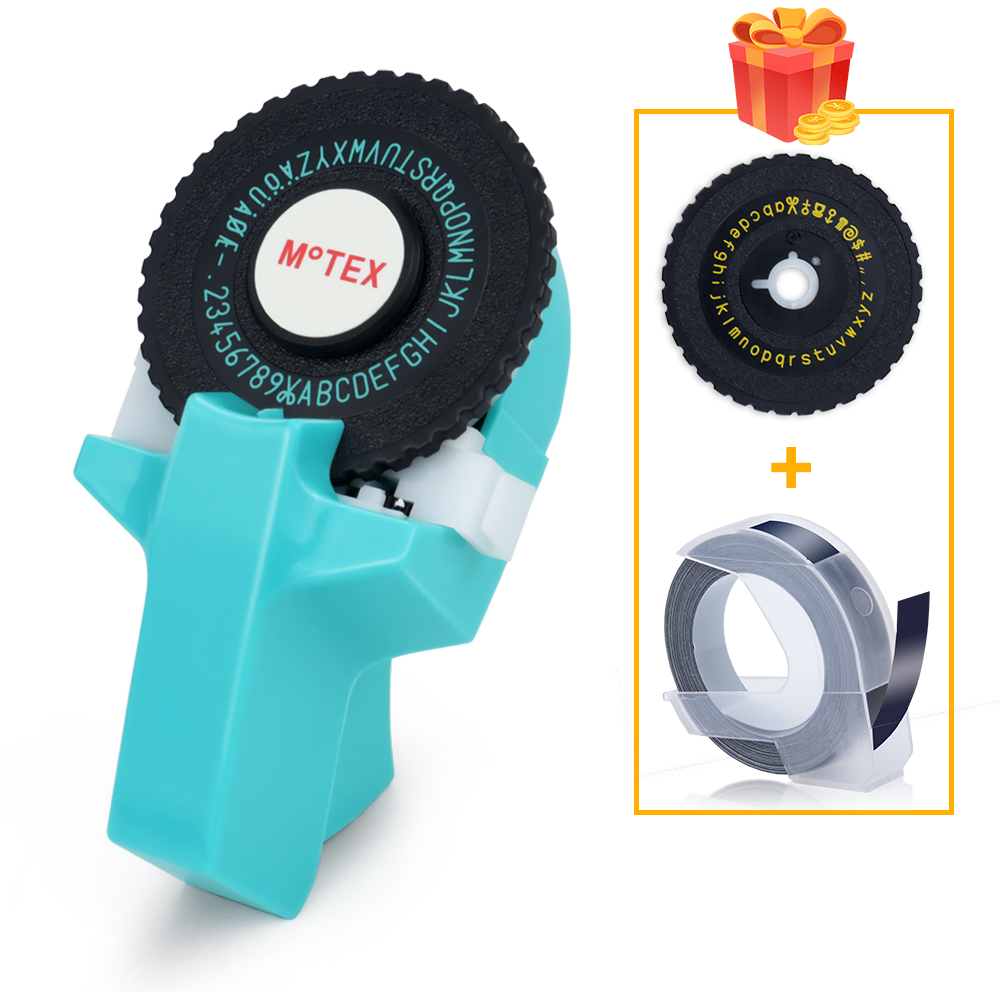 Mini Tragbare Drucker DIY Handheld Schreibmaschine Etikett Hersteller für MOTEX E101 Kennzeichnung Maschine für Dymo Band 3D Präge Manuelle Band: Blau Schreibmaschine