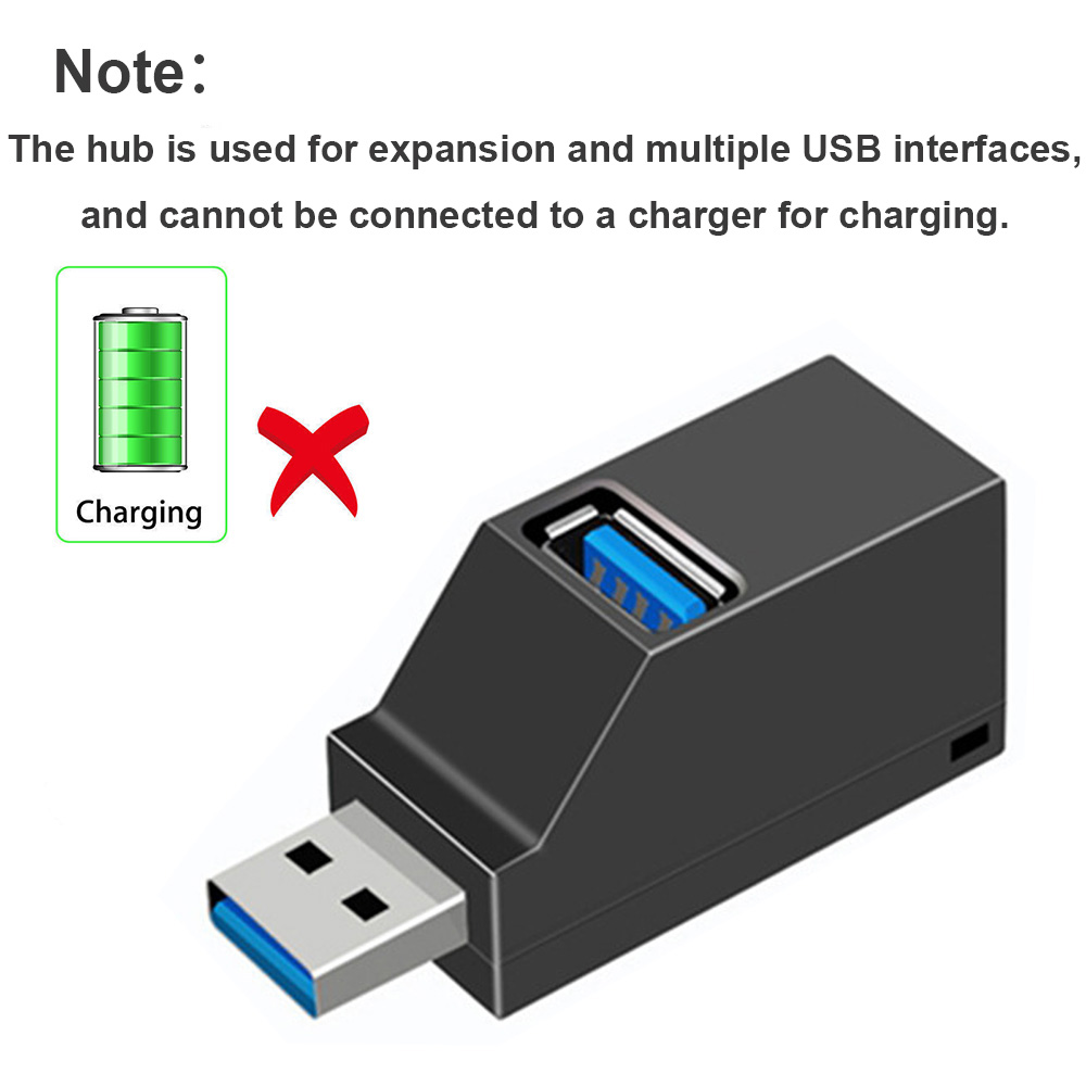 Przedłużacz USB 3.0 HUB Mini Splitter Box 1 do 3 portów Szybki USB 2.0 do PC Laptop U Disk Card Reader