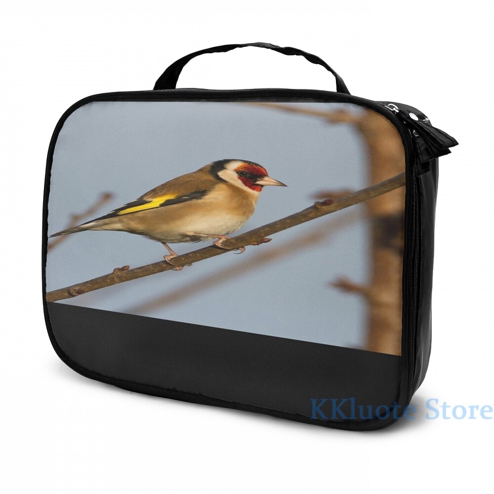 Grappige Grafische Print Distelvink Usb Lading Rugzak Mannen Schooltassen Vrouwen Tas Reizen Laptoptas: Cosmetic bag