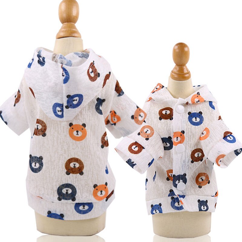 Hond Waterdichte Zon Kleding Zomer Vier Voeten Regenjas Kleine Medium Honden Jas Dunne Ademende Jas Huisdier Sppplies: bear / XS