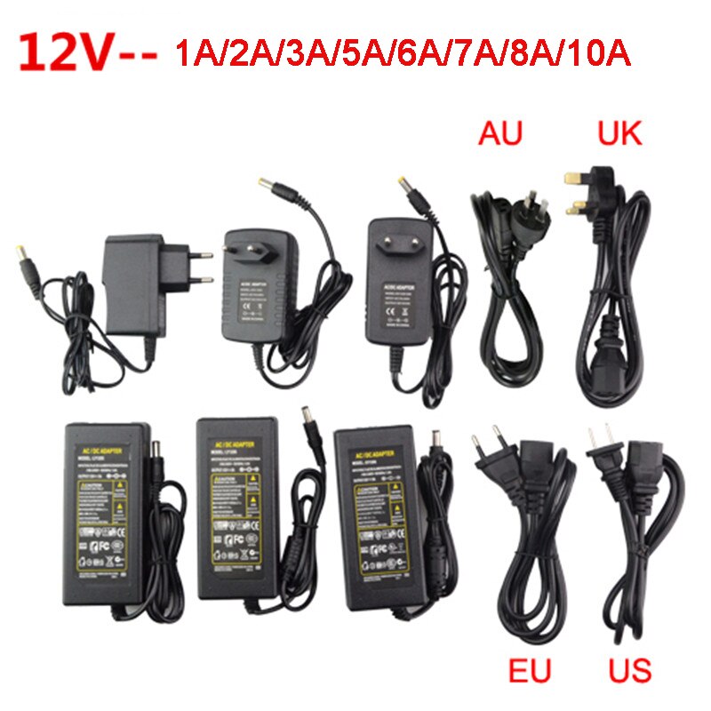 Verlichtingstransformator  ac110v-240v naar  dc 5v 12v 24v voedingsadapter 2a 6a 8a 8.5a 10a led strip schakelaar driver