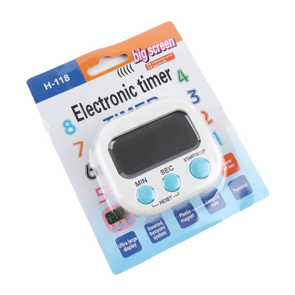1x Magnetic Kitchen Timer Countdown LCD Digital Stopwatch Mini Practical Cooking Timer Alarm Clock