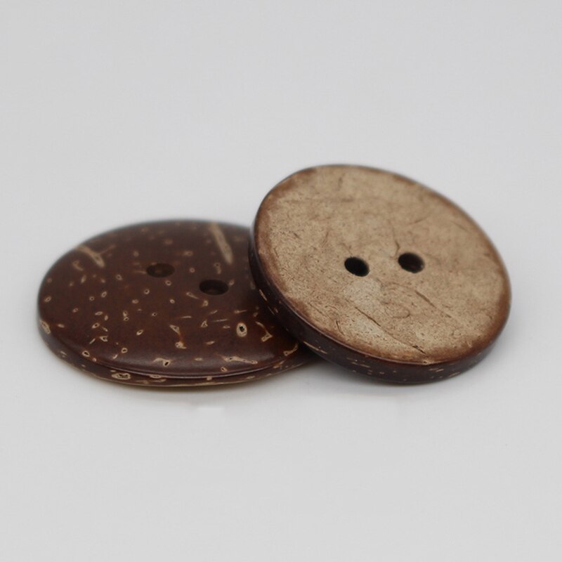 50 boutons de couture en bois de coco naturel, 2 trous, bricolage, Scrapbooking, bouton Flatback en bois, décoration de vêtement: 30mm