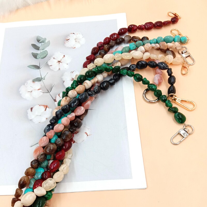 60cm DIY Austauschbare Tasche Griff Perle praktisch Kette Tasche Zubehör Handtasche Gurt Alle-spiel Acryl Schulter Taschen gürtel