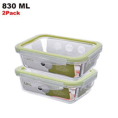 Rectangle glass food container Microwave heated bento meal prep containers Food Storage Box school Lunch box for kids