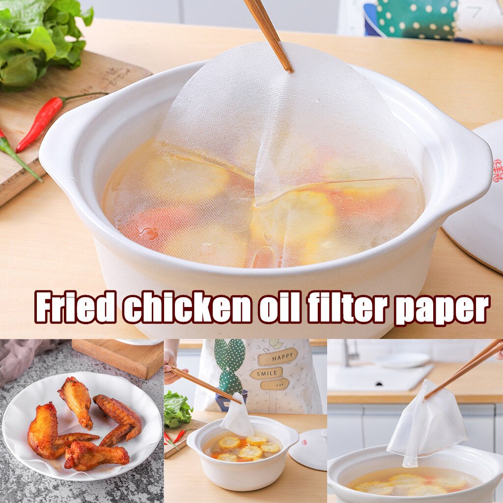 24pcs Kitchen Oil Filter Paper Food Grade Absorbing Paper Anti Oil Filters Food Oil Stickers Soup Oil Filter oil grid fishing