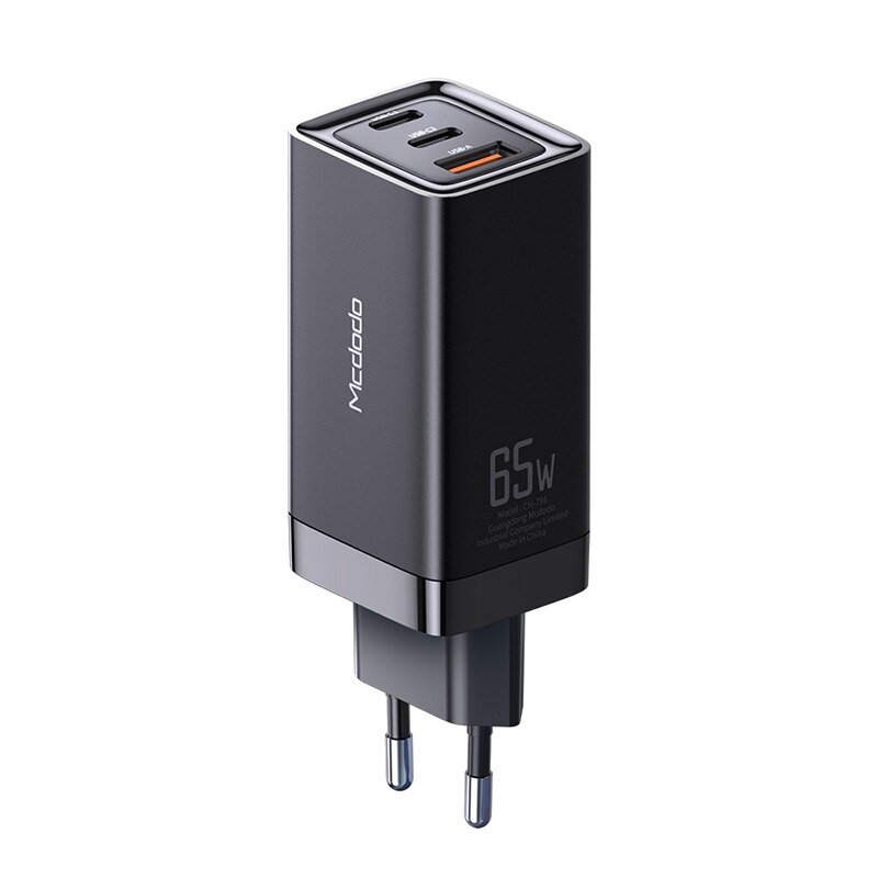 GaN Charger 65W Quick Charge 4.0 PD Fast Charge AFC FCP Travel Charger For Macbook Pro For Xiaomi iPhone 11 X XS Huawei Mate20: EU Plug Black