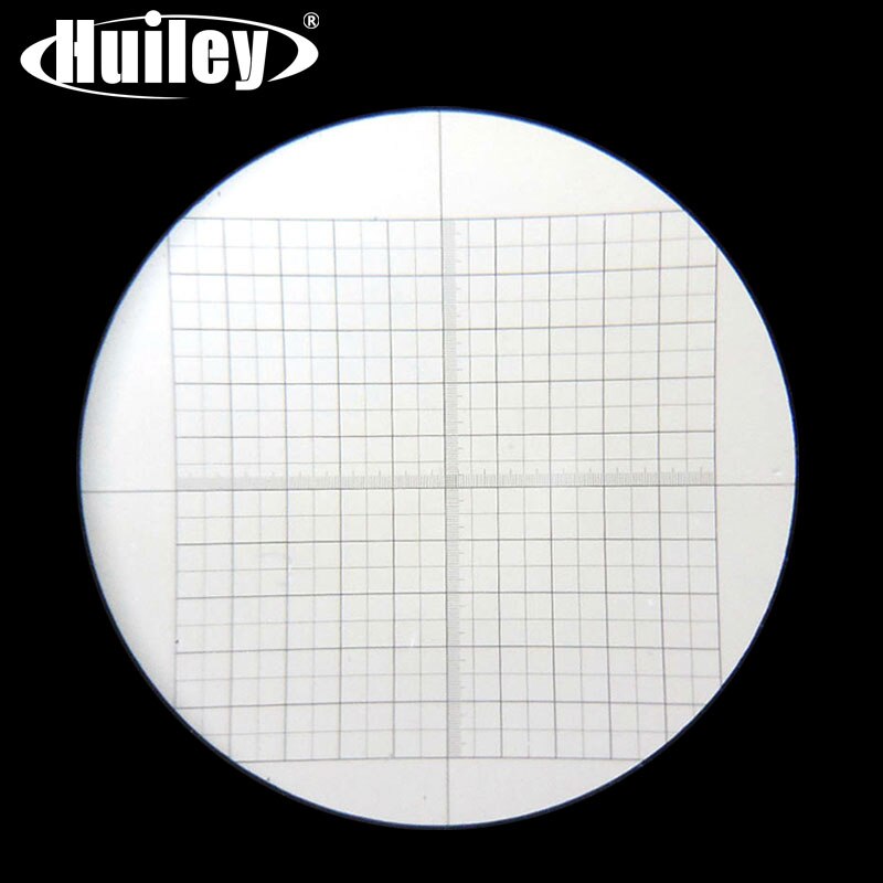 Højpræcisionsmikroskop okular okulært mikrometer diameter 20 mm/ 24 mm div = 0.1 net type dias med gitter tværskala reticle