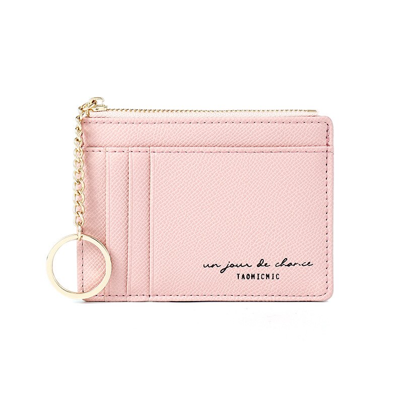 Women Wallets Zipper PU Leather Coin Purse Mini Key Chain Small Wallet Multi-card Bit Card Holder Card Holder