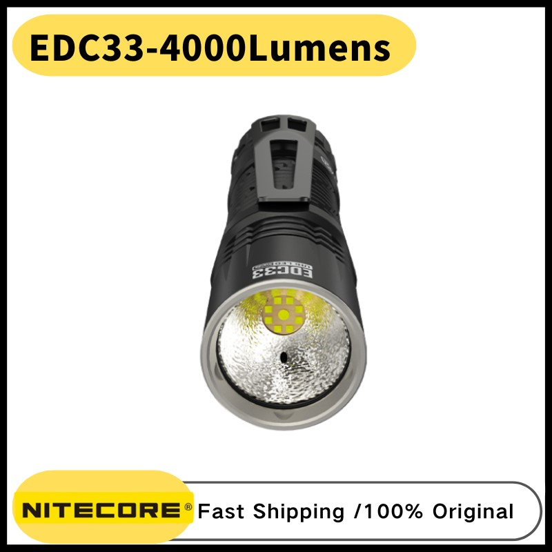 Nitecpre edc 33 4000 lumen usb-c genopladelig lommelygte led-lommelygte, indbygget  in 4000 mah 18650 li-- ion-batteri