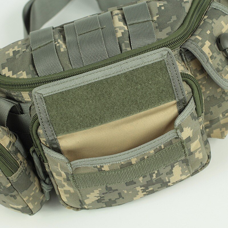 Sports Diagonal Cross Chest Pack Outdoor Riding Shoulder Bag Multi-Function Hiking Pockets Khaki