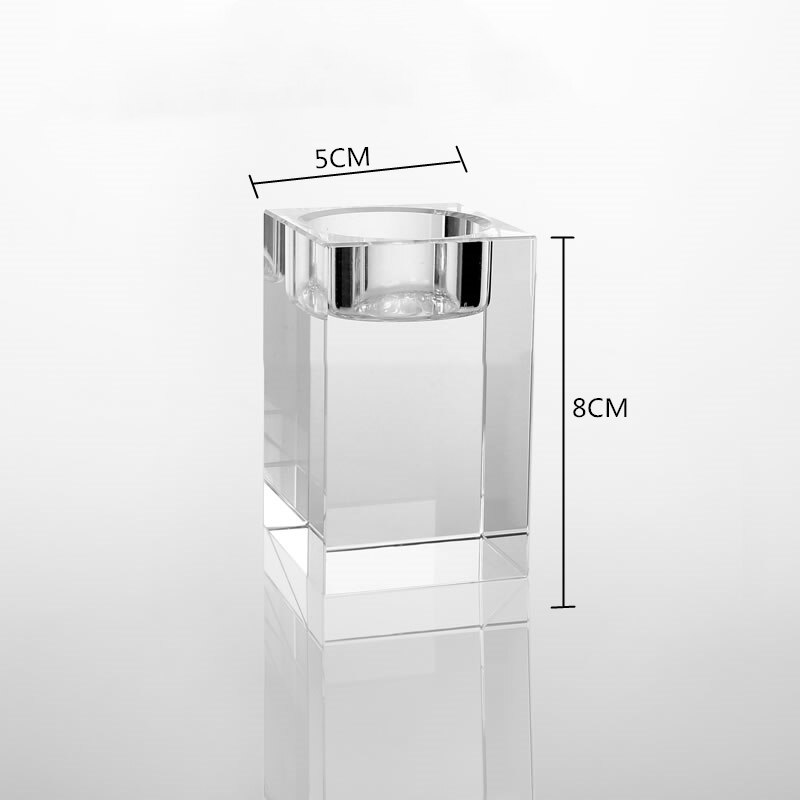 IMUWEN K9 Crystal Candle Holder Delicate Candle Stand Center Table Candlestick For Party Home Decoration: 8CM HEIGHT / 1Pc