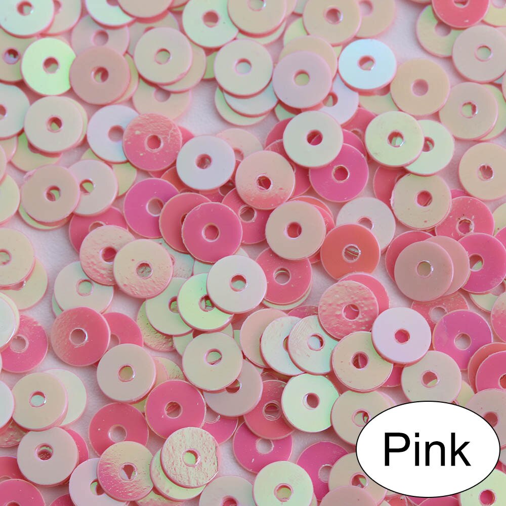 1000 stuks/zak 4mm veelkleurige losse plastic pailletten voor thuisfeesten, bruiloftsdecoratie, facetkralenversiering, doe-het-zelf naaiaccessoires: Roze