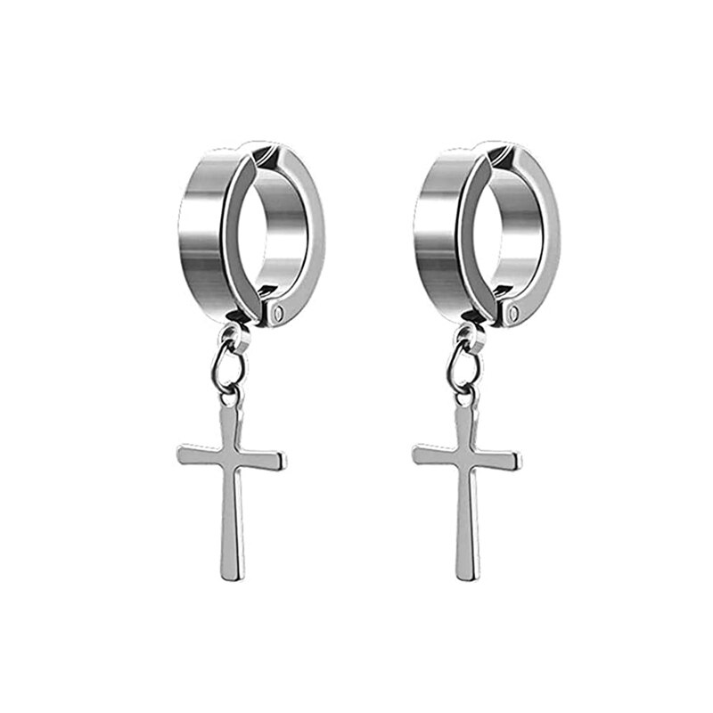 10 paia di orecchini a bottone magnetici in acciaio inossidabile Non penetranti orecchini a cerchio pendenti Clip Unisex su Set di orecchini a magnete CZ: 1 Pair-Style 10