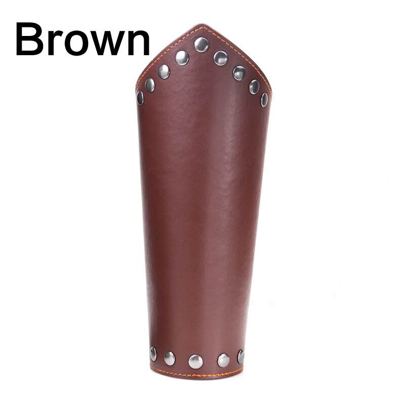 Serre-poignet large en Faux cuir PU | 1 pièce, Vintage Faux cuir, cordon de serrage, armure manchette croix marron/noir Punk Style pour hommes protection des bras: B-2