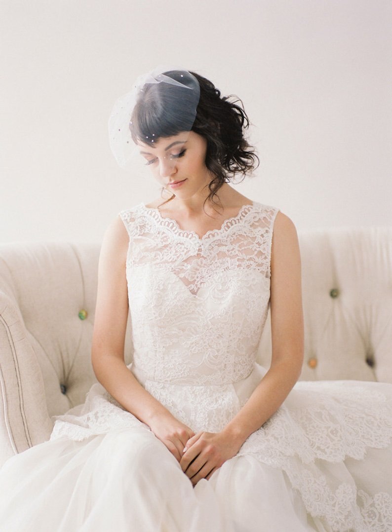 Velo de rejilla con tocado de novia, Horquilla para boda peineta para novia, Perla de cristal, velo nupcial, joyería para el pelo