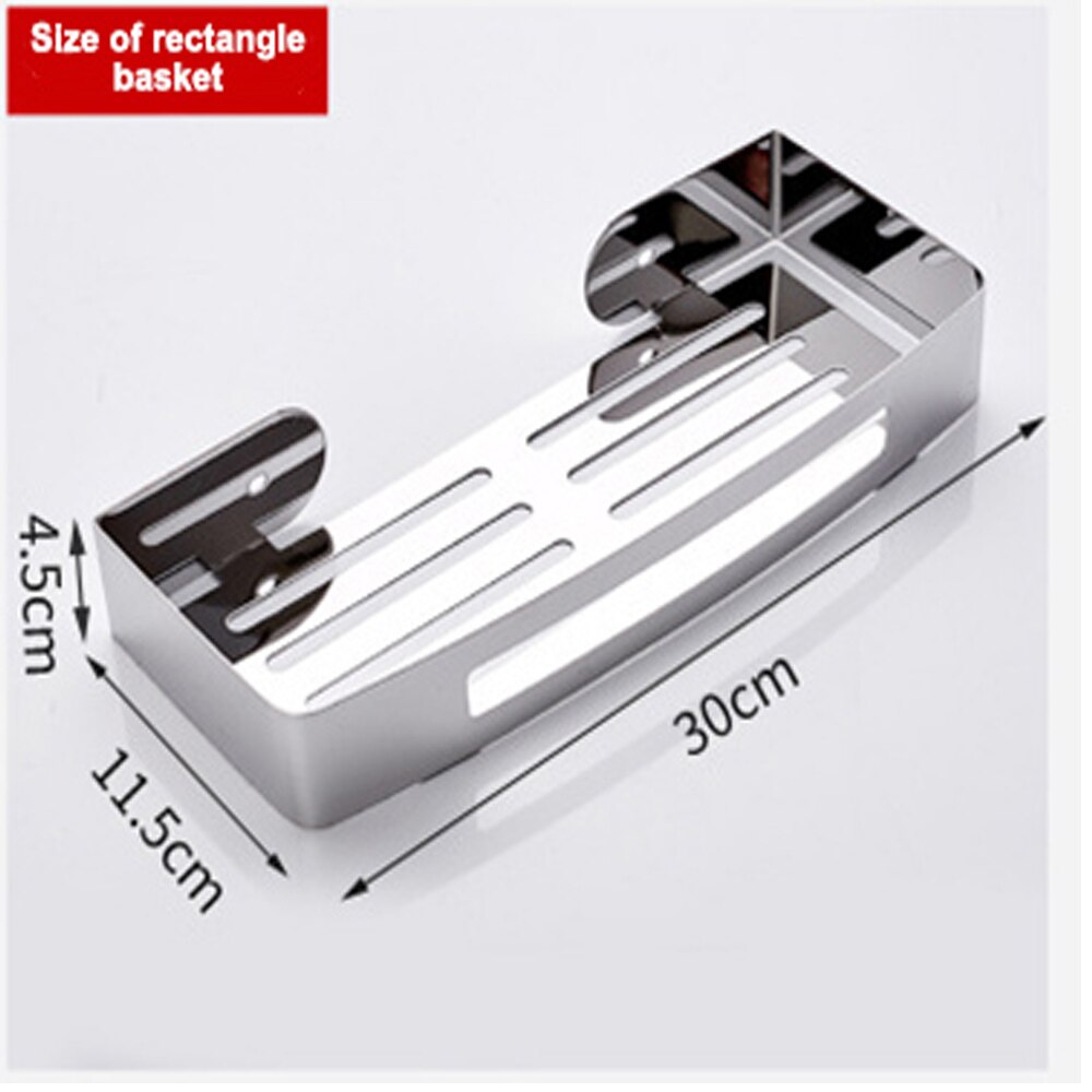 Bathroom Shower Shelf Rack Wall Mounted Shower Shelf Corner Drain Wall Mounted Stainless Steel Basket Storage Rack No Drill: A Sliver