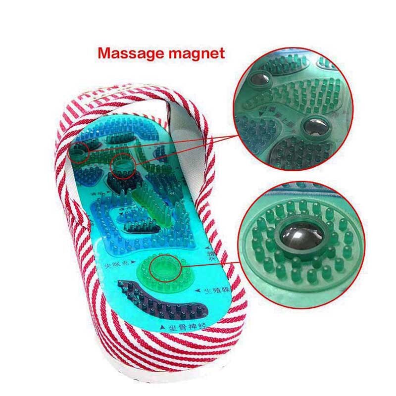Mænd kvinder shiatsu fodmassage punkter massage sko magnetisk zoneterapi hjemmesko smertelindring fod afslappende sko fodpleje værktøj