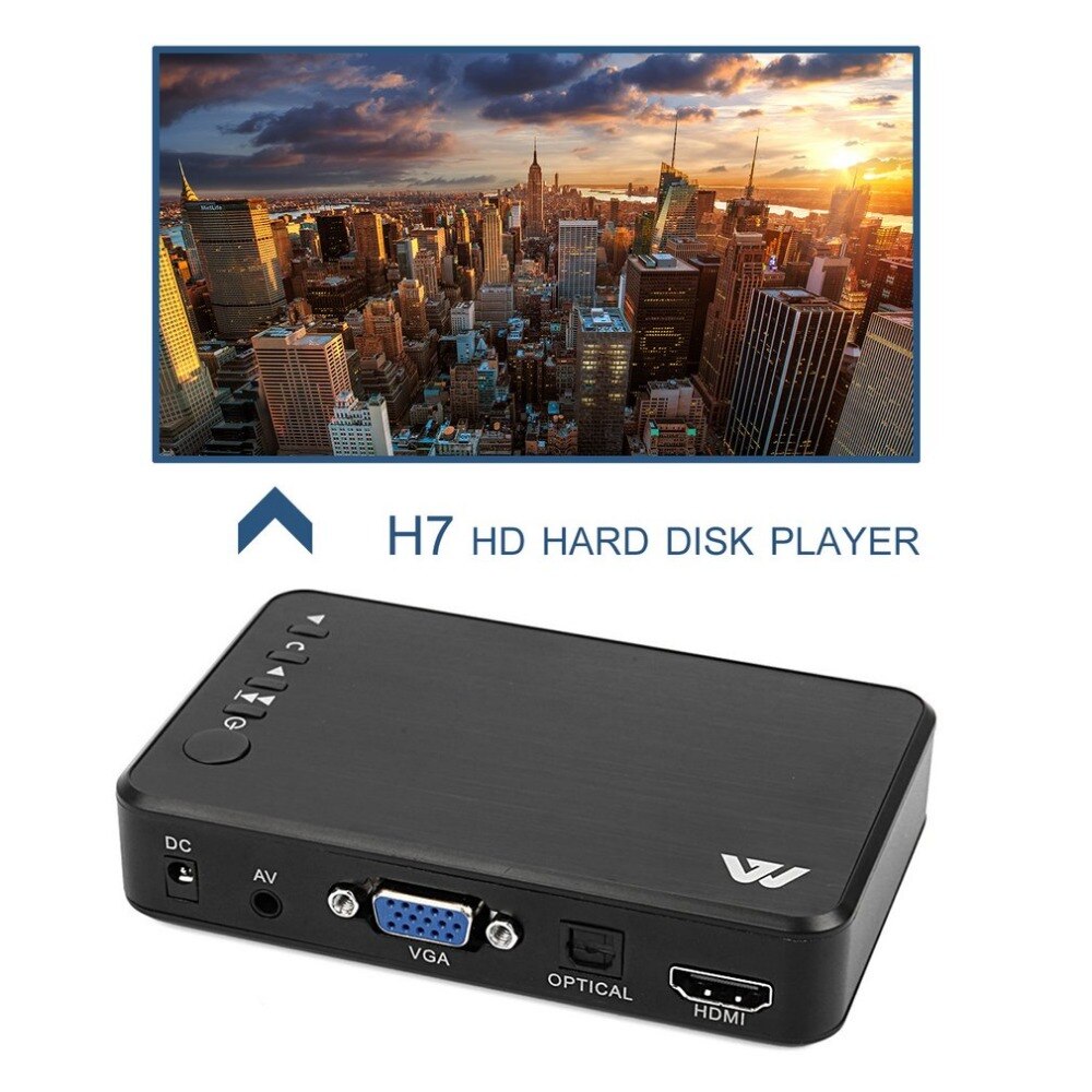 Mini lecteur multimédia Full HD Autoplay 1080P USB disque externe HDD SD U RMVB AVI MKV lecteur multimédia avec sortie HDMI VGA AV