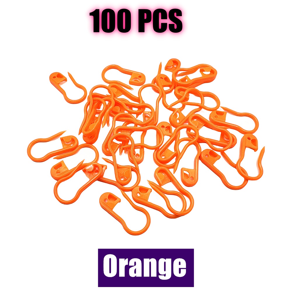 100 stk/eske fargerike plast sikkerhetsnåler strikkemarkører heklestingklemmer til gjør-det-selv strikking, sying, håndverk, klærtilbehør: Svart