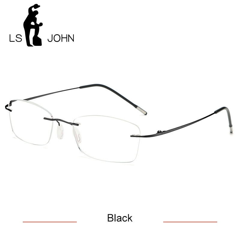 LS JOHN Memory – lunettes de lecture en titane pour hommes, Anti-rayons bleus, Anti-fatigue, presbytie, 1.0, 1.5, 2.0, 2.5, 3.0, 3.5, 4.0: Black / +150