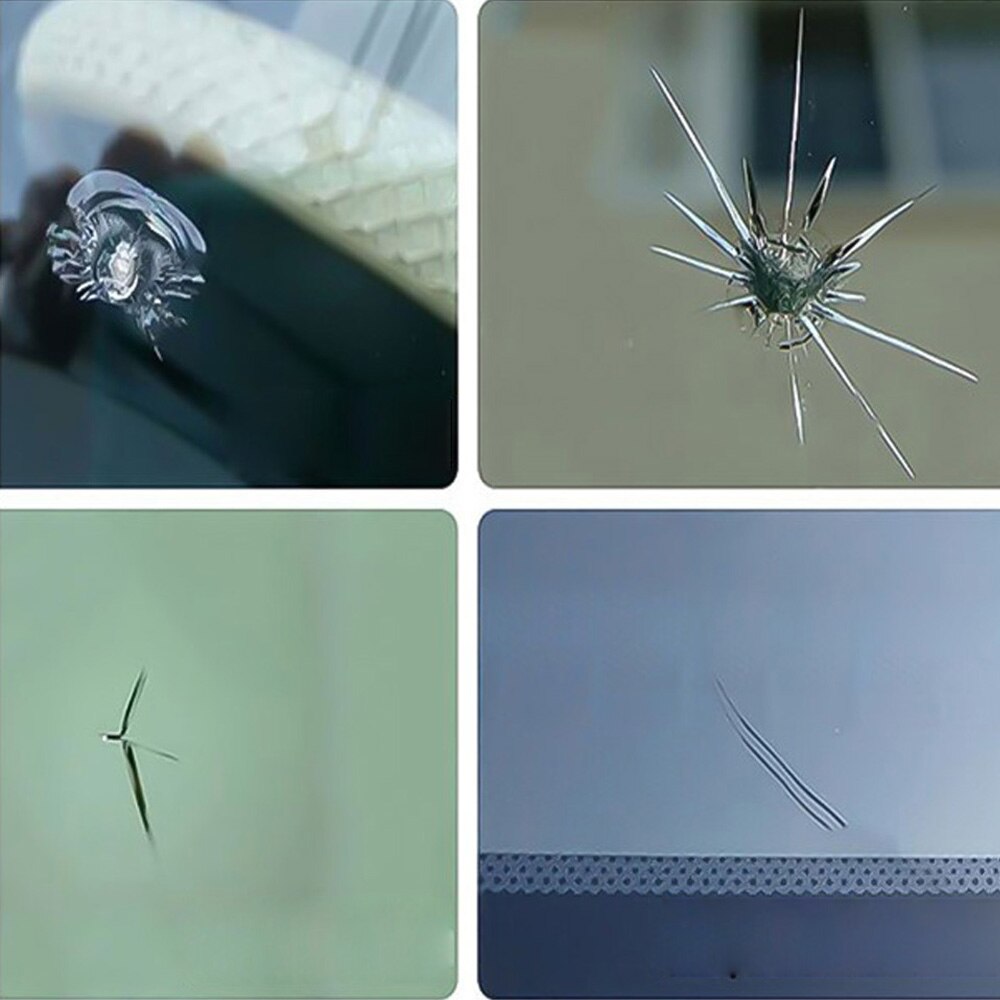 Windshield Repair Resin Window Glass Curing Strips Tool 7pcs Set Resin Glue Transparent