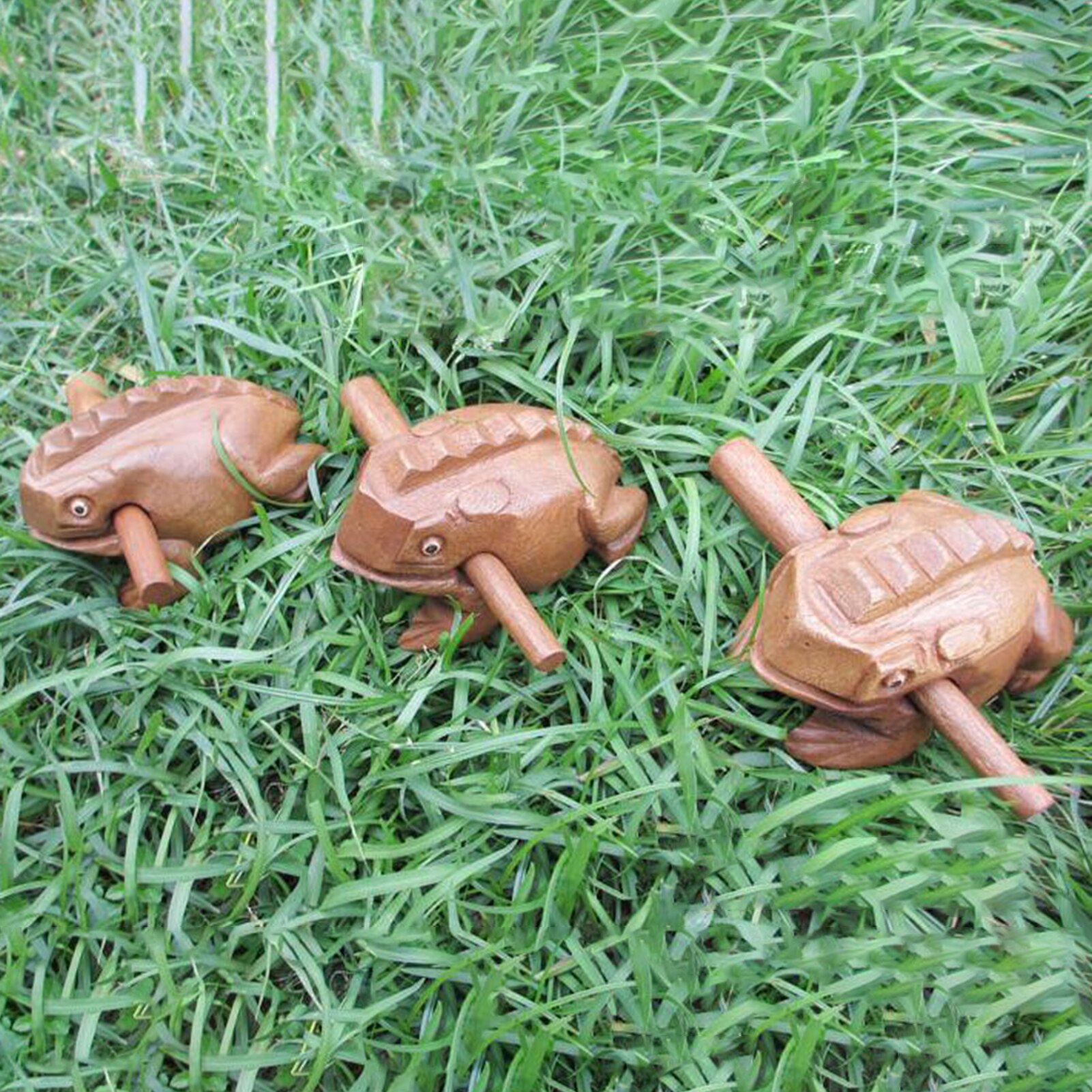 Wooden Lucky Frog Croaking Musical Instrument Tone Block Home Office Decor Craft