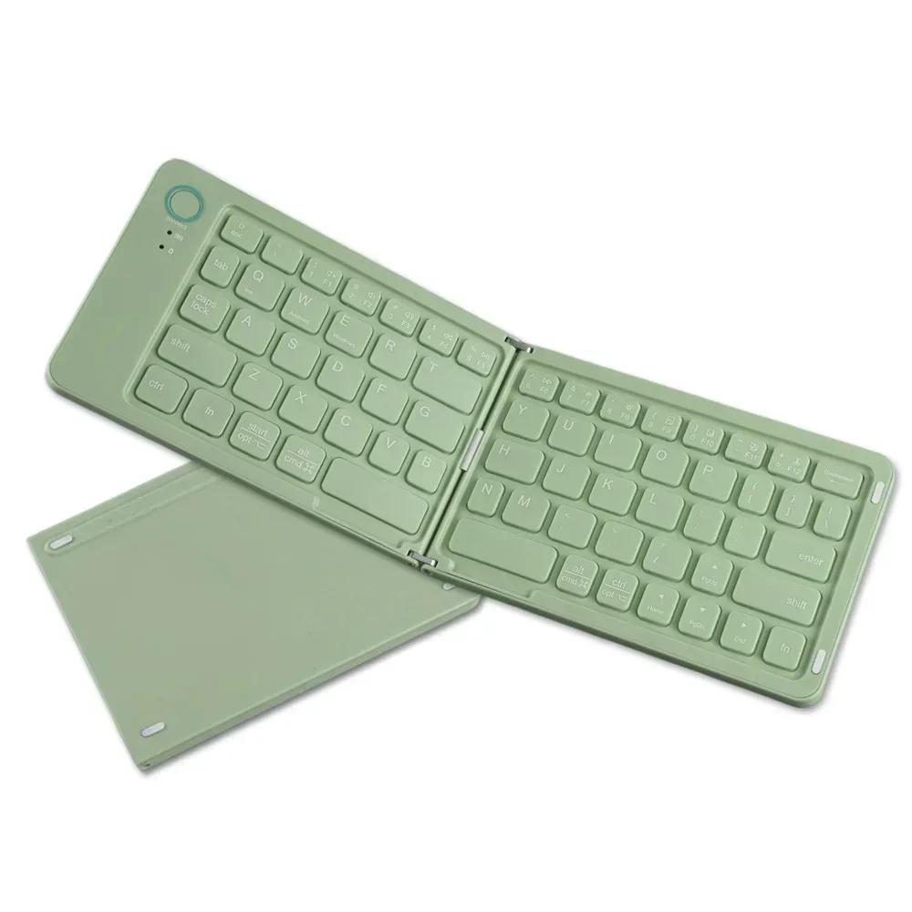 Spanish/Hebrew/Russian/Portuguese/Korean Folding Keyboard Bluetooth Keyboard Portable For Tablet iPad PC Android IOS Windows: BROWN / blue switch