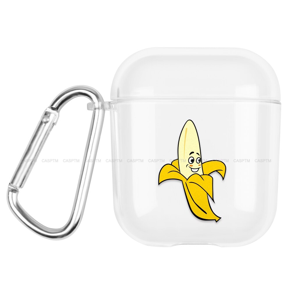 Crystal Cute Banana Cartoon Earphone Case For Apple AirPods 1 2 Hard PC Transparent Protective Cover For Airpods 1 Accessories: 05