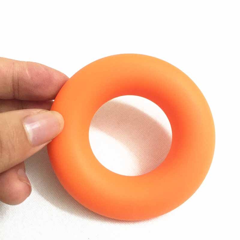 Anillo de tracción de silicona para dedo + bandas de resistencia para entrenamiento, anillo de goma, expansor de agarre de mano, antebrazo, muñeca, entrenamiento carpiano: Orange O