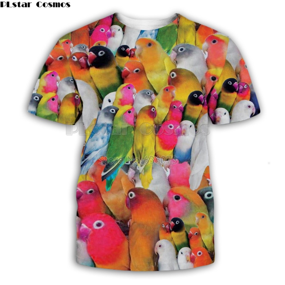 PLstar Cosmos Men 3D t shirt Animal Parrot 3D Printed T shirts Unisex summer Streetwear Casual t-shirt