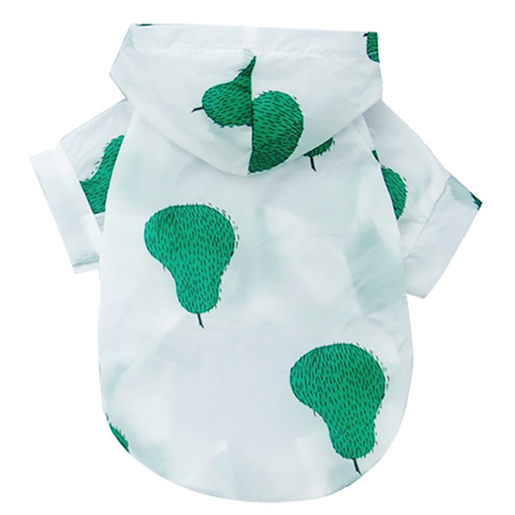 Hond Zon Overhemd Cartoon Fruit Afdrukken Siamese Zon Licht Jas Zomer Hond Kleding Zon Beschermen Kleding Voor Honden Puppy: green / Xl