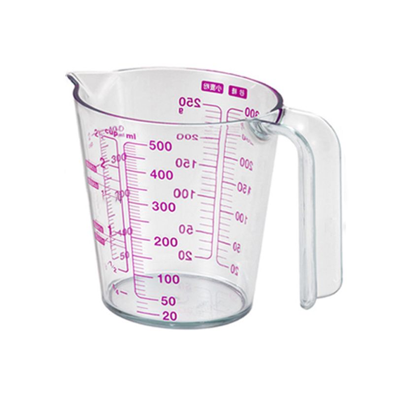 250/500ml Graduated Clear Plastic Measuring Cup for Jug Pour Spout Container: 500ML