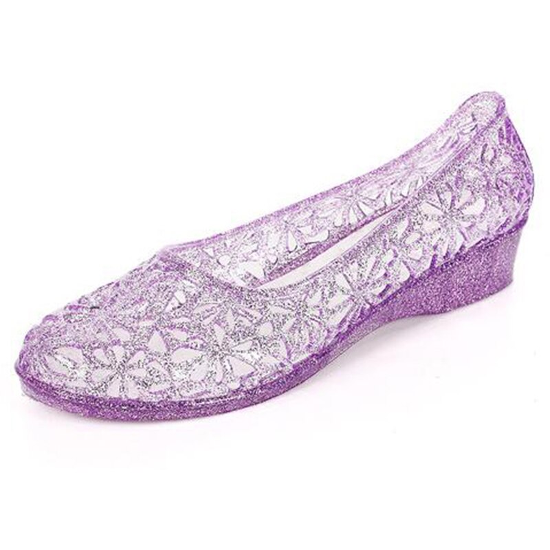COVOYYAR – sandales de gladiateur à semelles compensées et découpées pour femmes, chaussures de plage dorées et transparentes, WSS962, 2022: Violet / 9
