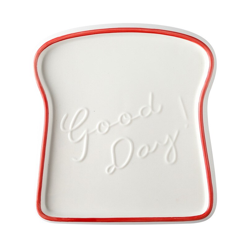 18 cm Nordic Breakfast Plate Salad Plate Toast Plate Bread Shape Tray Kitchen Cutlery