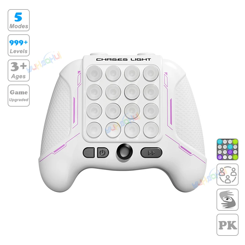 Consola de juegos de empuje rápido con luz Pop electrónica mejorada, juguetes para niños y adultos, juguete antiestrés, máquina de juego interactiva