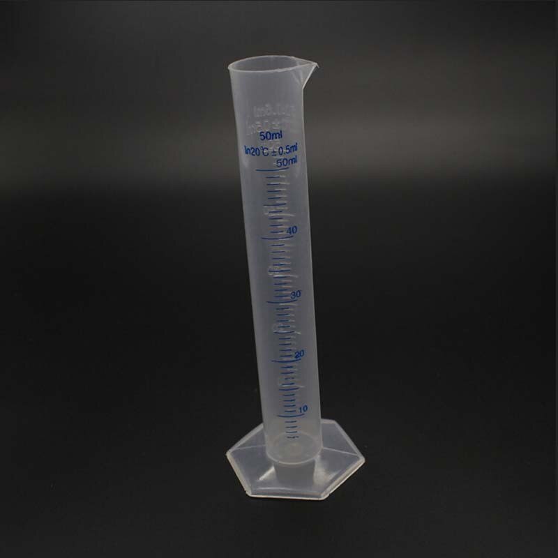 50Ml Maatcilinder Plastic Afgestudeerd Laboratorium Lab Test Cilinder Container Buis Meten Gereedschap