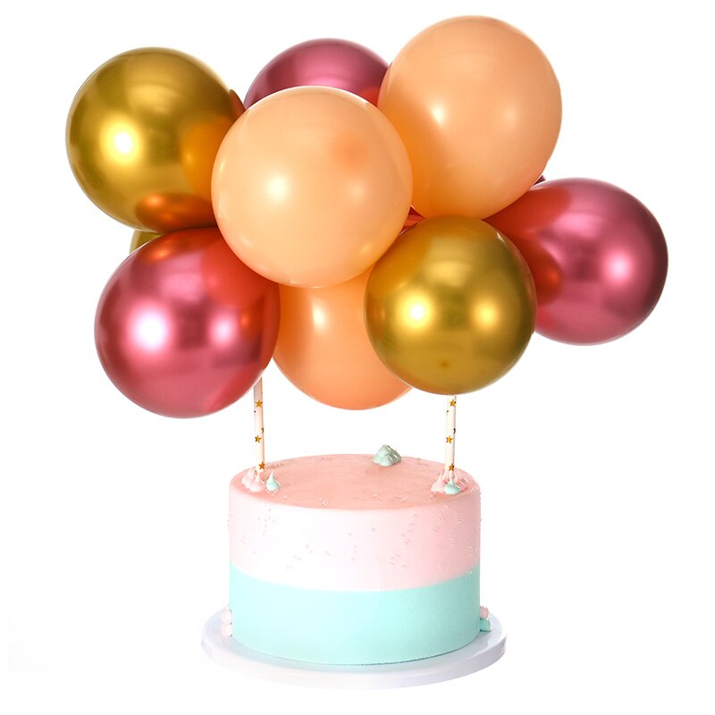 5Inch Balloon Cake Topper Wedding Confetti Metal Balloons Cake Topper balons for Birthday Party Cake Decoration Baby Shower deco: 1set cake topper H