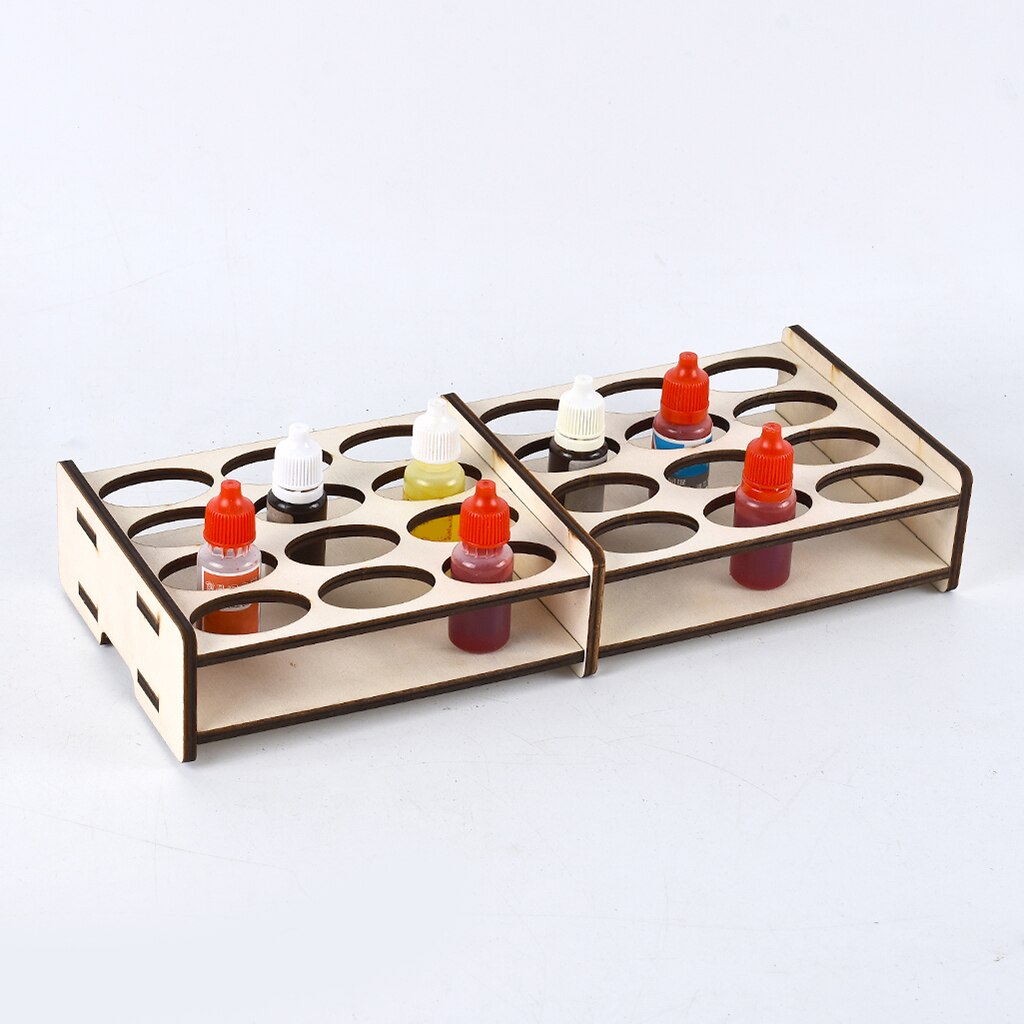 Wooden Paint Rack Stand Storage Shelf Painting Ink Bottles Stand Spraying Bottles Holder Organizer for DIY Art Painting Tool