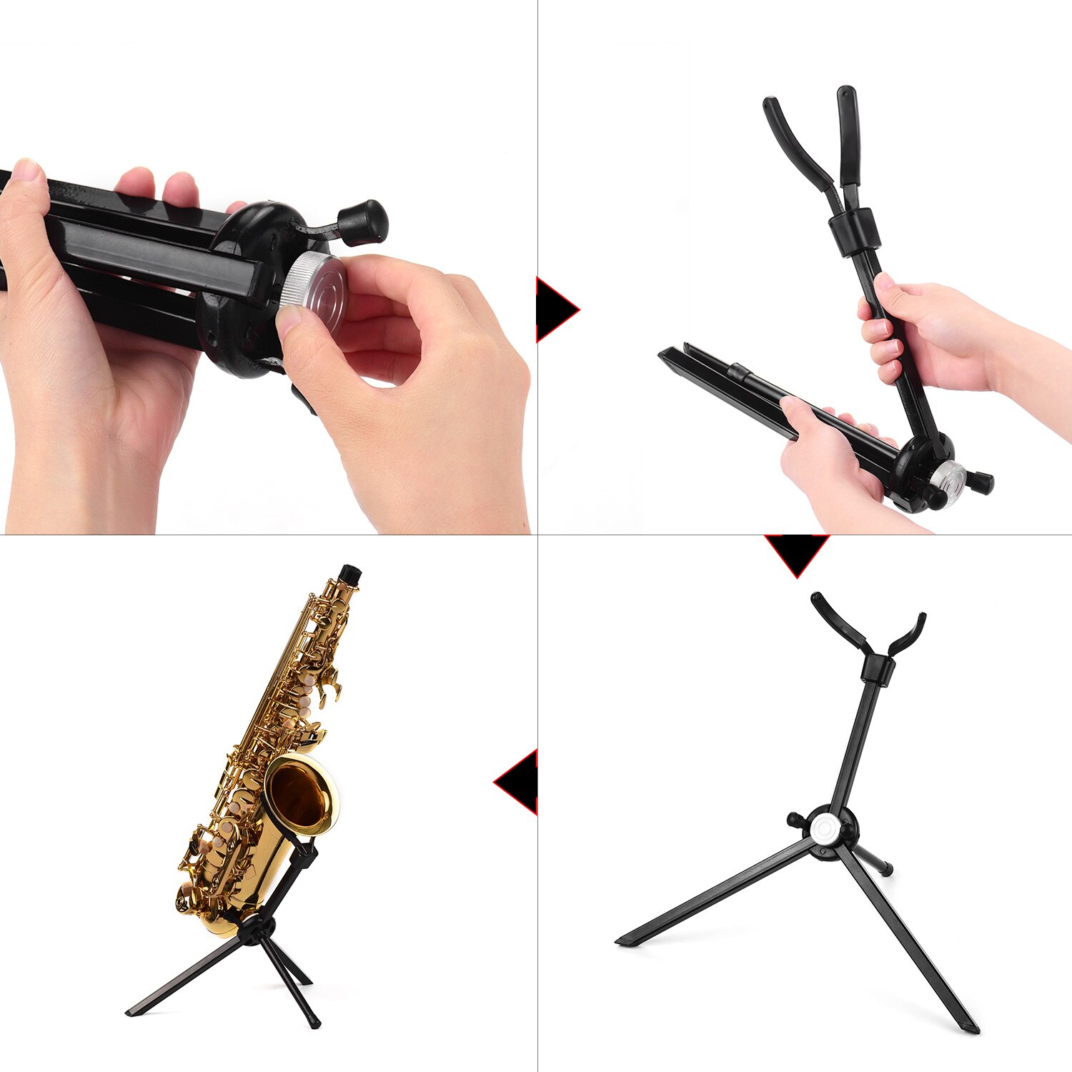 Opvouwbare Buisvormige Vouwen Saxofoon Stand Statief Houder Alto Tenor Sax Rack Saxofoon Onderdelen &amp; Accessoires