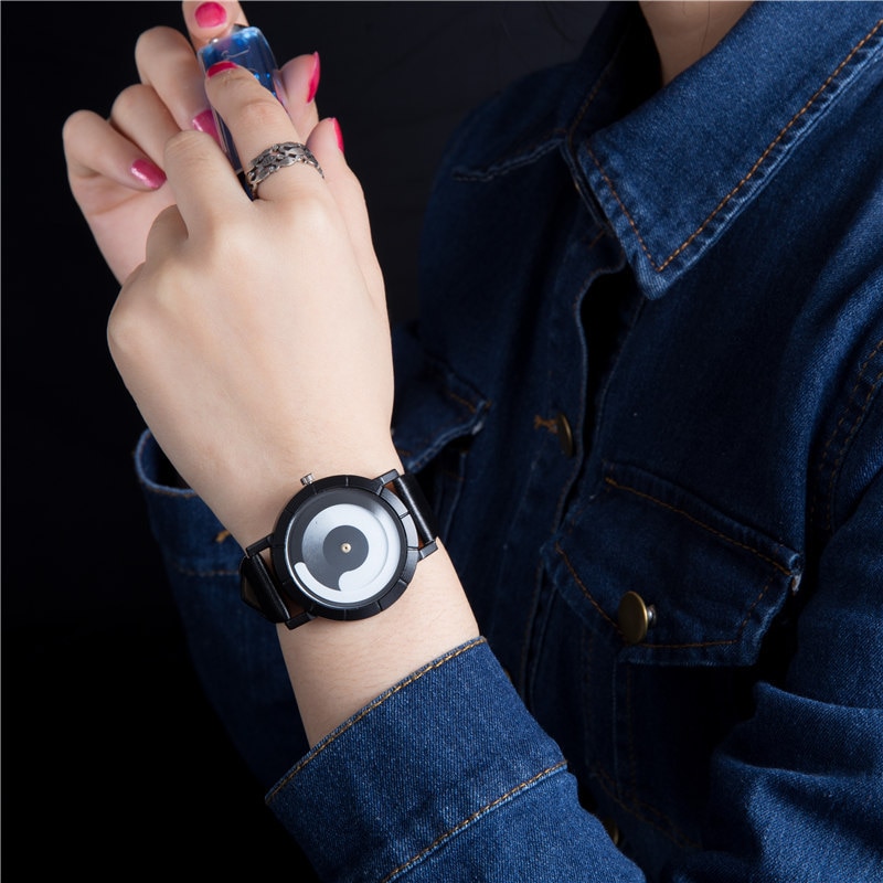 Rotatie herenhorloges leren band quartzhorloges heren sporthorloges herenhorloge relogio masculino