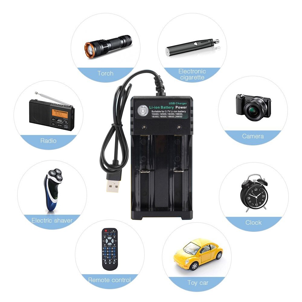 3.7 V 18650 Lader Lithium Ion Batterij Usb Onafhankelijke Opladen Draagbare 18350 16340 14500 Batterij Lader