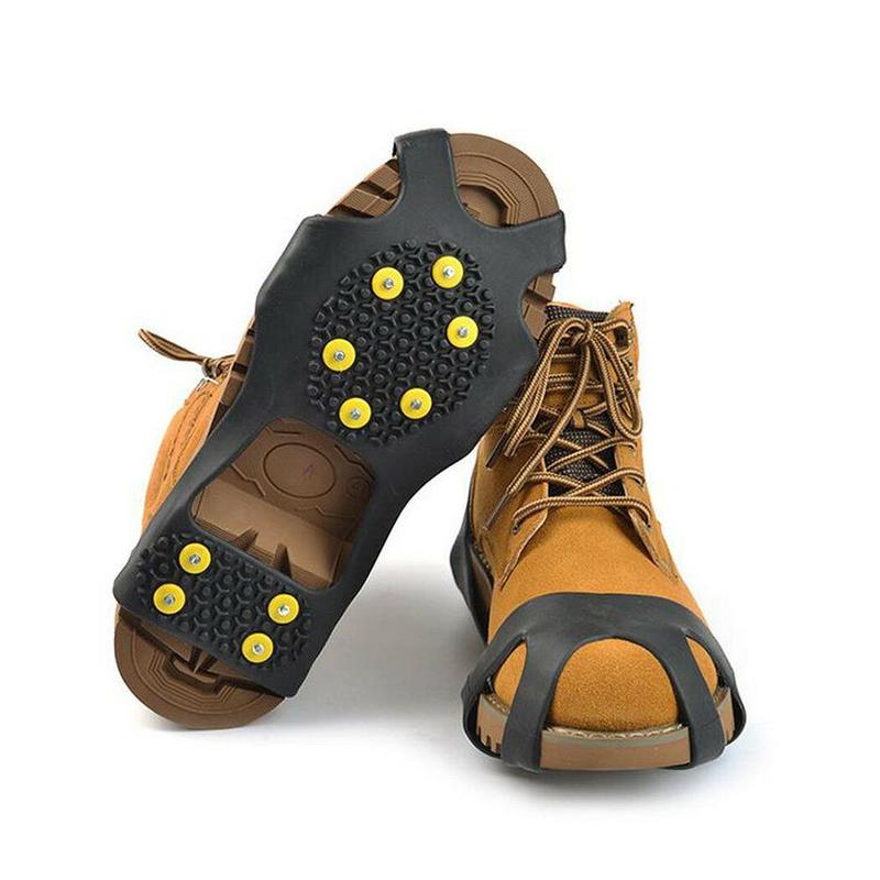 1 paar Outdoor antislip Rubber Spike Schoen Cover 10 Tand Verkrampte Slip Shoe Cover Ski Bergbeklimmen Siliconen Stijgijzers