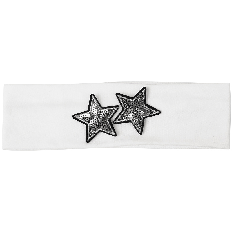Dzieci cekiny małe serca bawełniana opaska na głowę opaski do włosów dziewczyna moda cekiny mała gwiazda nakrycia głowy chłopiec dzianinowe solidne akcesoria do włosów: Bordowy